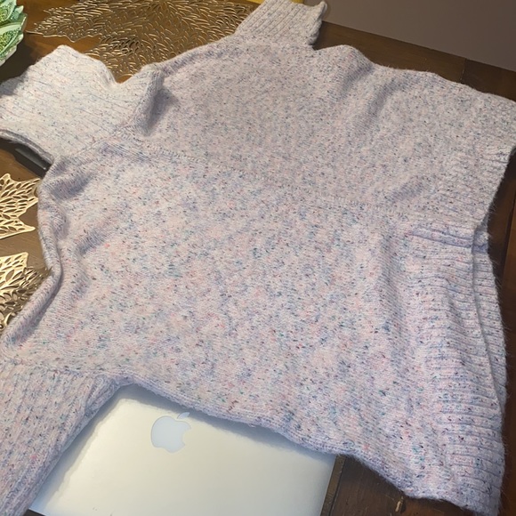 Loft FLECKED TURTLENECK PONCHO SWEATER - Picture 2 of 4